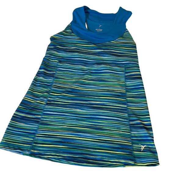 Old Navy Active S Blue Striped Racerback Athletic Tank For Women - Picture 1 of 9